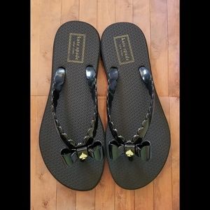 Kate Spade Black Bow Denise Flip Flops 